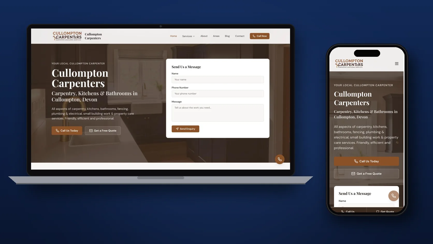 Website built by Agass Marketing Solutions for Cullompton Carpenters, Devon