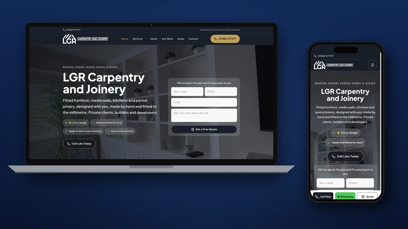 Website built by Agass Marketing Solutions for LGR Carpentry and Joinery